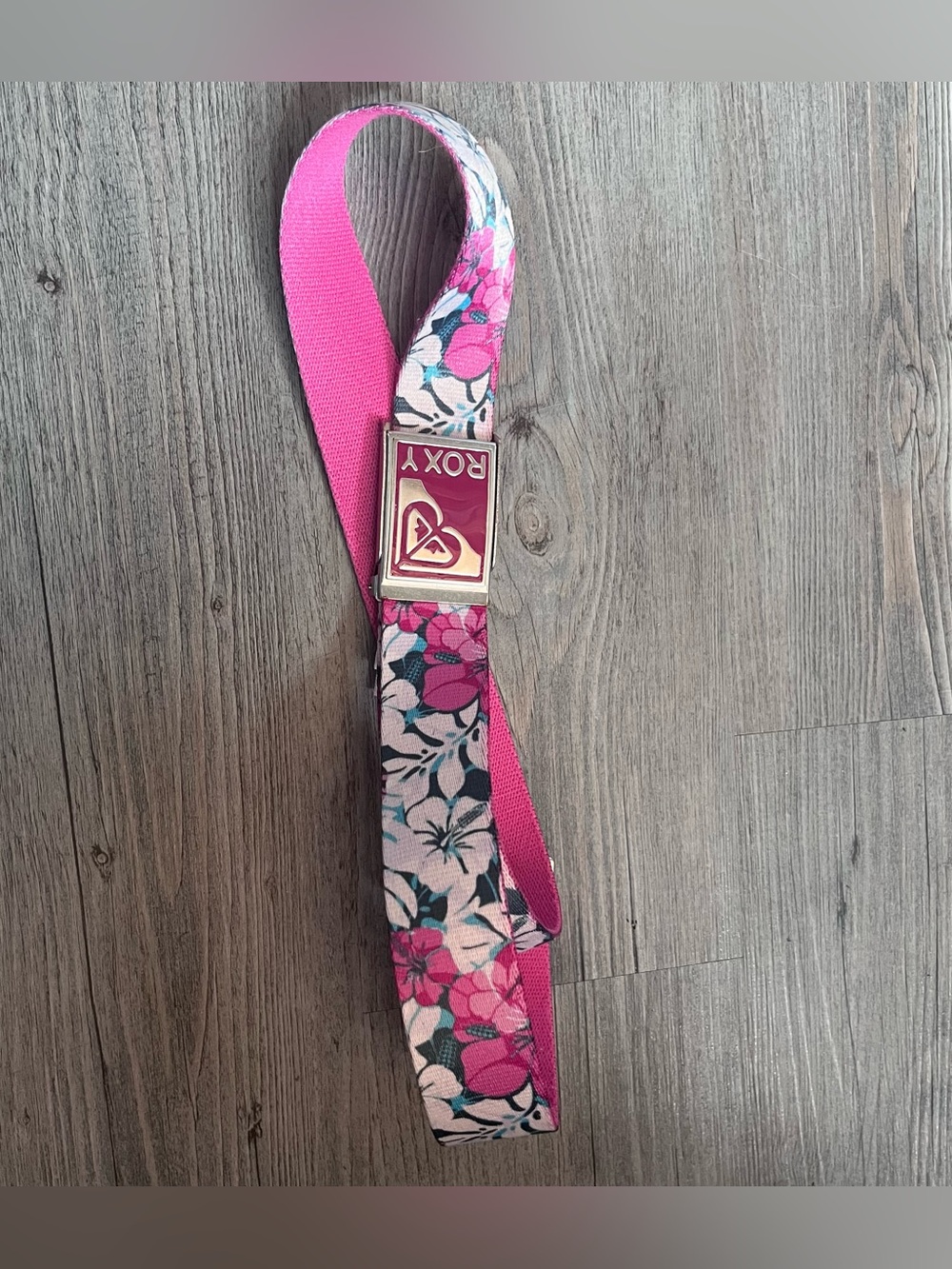Vintage Y2K Roxy reversible hibiscus print belt Hawaiian